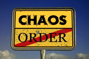 photo of chaos sign used to describe virtual organizing services
